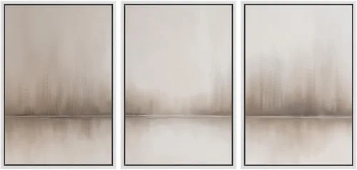 Vista 140 de SIGNWIN Lienzo enmarcado para pared, juego de arte tranquilo con reflejo de lago, acuarela, montaña y agua, ilustraciones modernas, arte abstracto