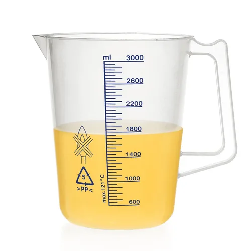 Vista 8 de ULAB Vasos de precipitados científicos, vasos de plástico con mango, con graduación azul impresa, vol.67.6 fl oz (68oz), UBP1018