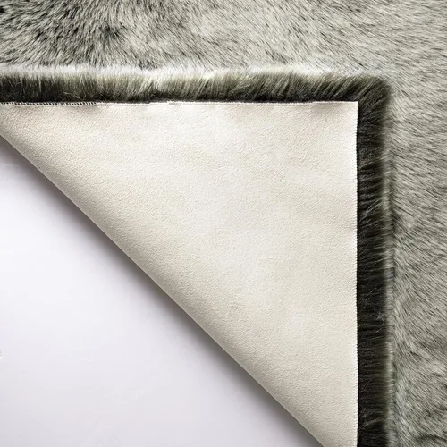 Vista 6 de Ashler HOME DECO Funda de piel sintética de zorro suave para silla, alfombra para dormitorio, suelo, sofá, sala de estar, verde y blanco, 2 x 2.8