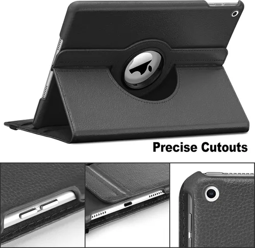 Vista 5 de Samsung 10.2 Estuche - Compatible con tabletas 2021/2020/2019 - Funda giratoria de 360 grados con función de encendido y apagado (Negro)