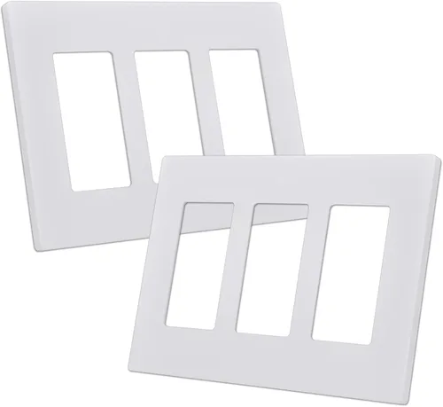 Vista 30 de CML Placa de Pared Decorativa Negra de 4 Posiciones Sin Tornillos, Paquete de 4 Placas de Interruptor de Luz y Cubierta Frontal para Receptáculo