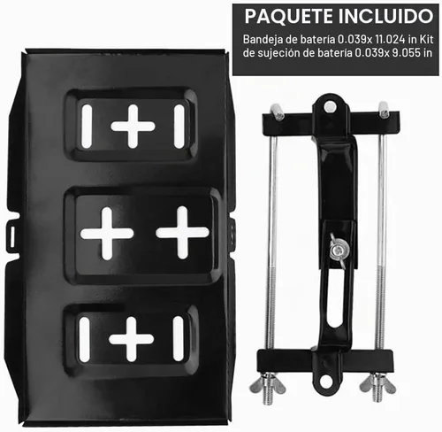 Vista 7 de Kit de sujeción de batería THEPRO, soporte de batería de acero resistente a la corrosión con abrazadera ajustable para coche, barco, marino