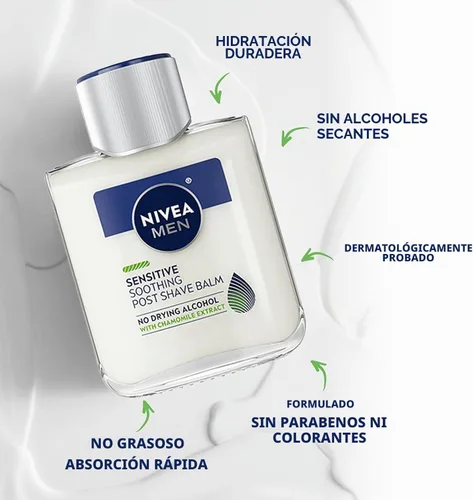 Vista 3 de Bálsamo para después del afeitado NIVEA FOR MEN Sensitive 3.30 oz (paquete de 2)