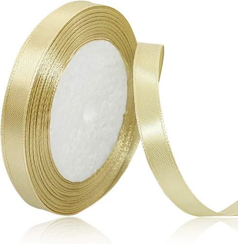 Vista 158 de Cinta de Satén Beige de Color Sólido, 1-1/2 Pulgadas x 25 Yardas, Cinta de Satén de Tela para Envolver Regalos, Manualidades, Hacer Lazos