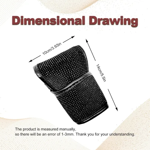 Vista 2 de Funda para pomo de palanca de cambios de automóvil, protector de piel sintética para palanca de cambios con accesorios interiores brillantes, Negro