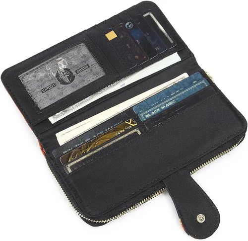 Vista 40 de Cartera de mano para mujer, estilo bohemio, con RFID, elegante, espaciosa con correa para viajes, capacidad para tarjetas, teléfono, dinero