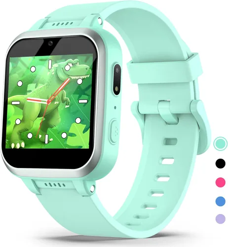 Vista 36 de Reloj inteligente para niños con juegos de rompecabezas, pantalla táctil HD, cámara de video, reproductor de música, podómetro, reloj despertador