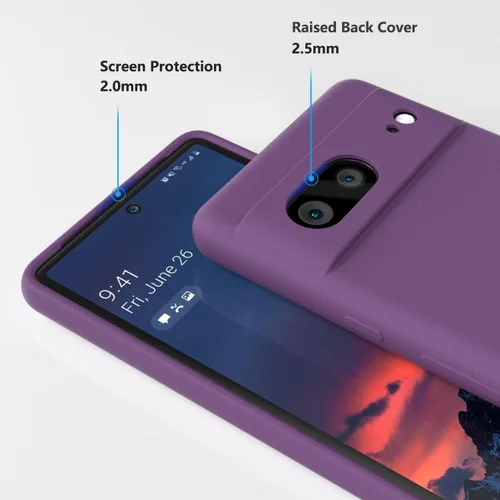 Vista 5 de Diseñada para Pixel 7, funda de gel de silicona líquida a prueba de golpes, cojín de forro de tela de microfibra suave compatible con Pixel7 de 6.3