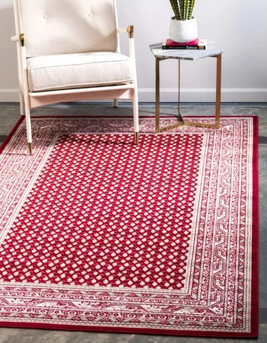Vista 14 de Unique Loom Williamsburg Collection - Alfombra tradicional con borde central de puntos, alfombra de pasillo de 2 pies 9 pulgadas x 9 pies 10 Beige