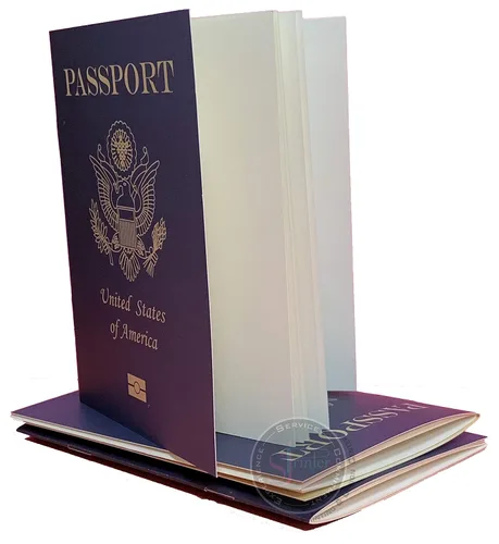 Vista 3 de Pasaportes en blanco de imitación, para proyectos escolares, recuerdos de fiestas, juguete de avión, diario de viajes, geografía, estudio social