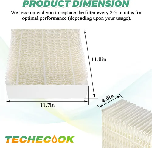 Vista 5 de Techecook - Filtros de mecha súper humidificadores 1043 (paquete de 2) de repuesto para filtro humidificador evaporativo Essick AirCare EP9500