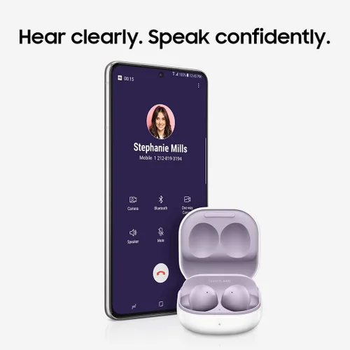 Vista 11 de Samsung Galaxy Buds 2 auriculares inalámbricos con cancelación de ruido, sonido ambiental, con Bluetooth, ligeros y cómodos, con control táctil