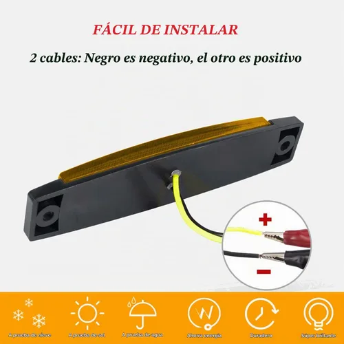 Vista 6 de Paquete de 10 Luces Laterales Marcadoras de Remolque LED Ámbar DC 12V de 3.8" con 6 LED, Barra de Luz de Separación, Tira de Luz Indicadora de Señal