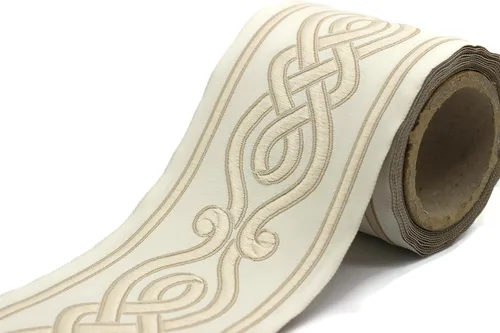 Vista 14 de Muestra 0.27 yardas 2.7 "cinta de jacquard de ajuste de cortinas en espiral para sus cortinas cortinas cortinas bandas cinta de ajuste V1 142 Beige