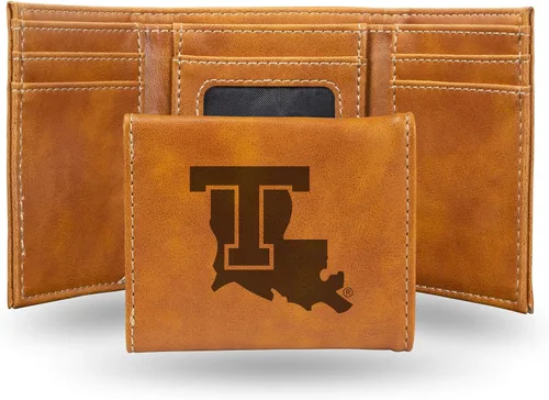 Vista 48 de NCAA Rico Industries - Billetera triple grabada con láser, con grabado láser, accesorio para hombre