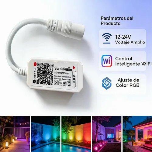 Vista 2 de iNextStation - Controlador LED Inteligente RGB WiFi con Salida de 4 Pines Compatible con Alexa/Google Home Assistant/IFTTT para Android/iOS