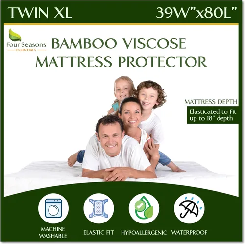 Vista 10 de Protector de colchón acolchado de tamaño individual, protector de colchón impermeable ajustable, cubrecolchón con parte superior acolchada, funda