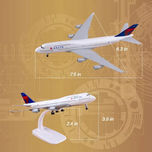Vista 5 de Modelo Avión 1:300 Modelo American Plane Delta B747