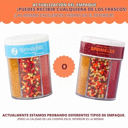 Vista 2 de Sweets Indeed Sprinklefetti Frasco de chispas de otoño de 6 celdas – 6 chispas de otoño surtidas
