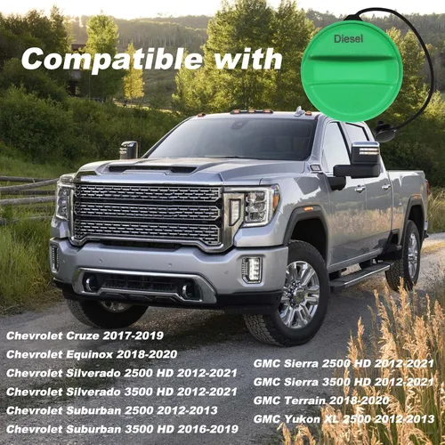 Vista 4 de Tapa de llenado de depósito de combustible compatible con Chevy Cruze Equinox Silverado 2500 HD 3500 HD Suburban 2500 3500 HD GMC Sierra 2500 HD