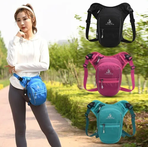 Vista 6 de Bolsa de pierna para motocicleta, ajustable, para correr, ciclismo, multifunción, paquete de cinturón de muslo, camping, senderismo, cadera, bolsa