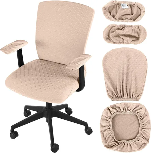 Vista 13 de Tallew Juego de 4 Fundas para Silla de Oficina, Fundas Universales Elásticas para Computadora, Fundas Estiras para Asiento de Silla, Fundas