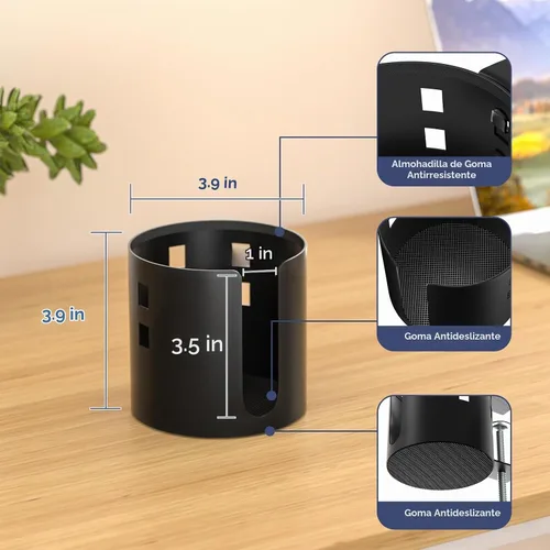 Vista 4 de OOKUU - Soporte para tazas de escritorio más profundo, antiderrames para escritorio o mesa, resistente y duradero, fácil de instalar, suficiente