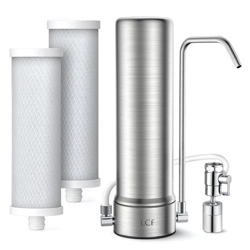 Vista 10 de LCF 0.01μm Ultra-filtración debajo del fregadero Sistema de filtro de agua, purificador de agua mineral alcalino de 3 etapas, grifo LED UV-C