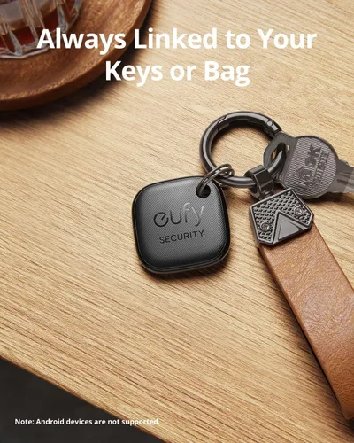 Vista 5 de eufy Security de Anker SmartTrack Link (negro, paquete de 1), no compatible con Android, funciona con Apple Find My (solo iOS), buscador de llaves