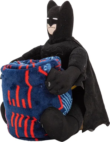 Vista 4 de Northwest Batman Cyber Symbols Almohada Abrazadora de Personaje y Juego de Manta de Tacto Sedoso, 40" x 50" Batman - Símbolos ciberné