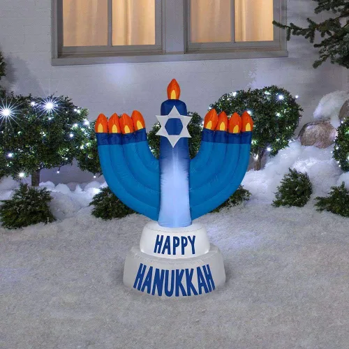 Vista 8 de Gemmy Industrias Hanukkah Menorah Navidad Inflable Plástico
