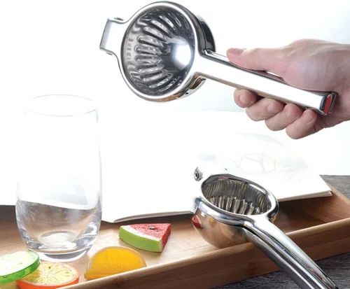 Vista 8 de COHEALI Handheld Stainless Steel Lemon Squeezer Manual Fruit Juicer Portable Citrus Press for Kiwi Mango Watermelon Easy to Clean Non-electric