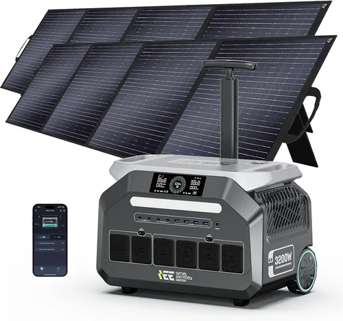 Vista 12 de Estación de energía portátil IEE de 3200 W P3200, generador solar de 2048 Wh, carga de CA de 1800 W y carga solar de 1000 W, estación de energía