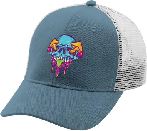 Vista 2 de Dad Hats Psychedelic Skull Magic Mushroom Baseball Cap for Women Vintage Denim Baseball Cap Adjustable