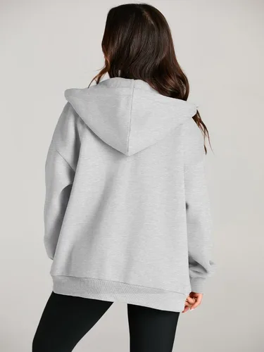 Vista 5 de EFAN lindas sudaderas con capucha para chica adolescente, chaqueta extragrande para el otoño, informales estilo año 2000 (Y2K), con cordón