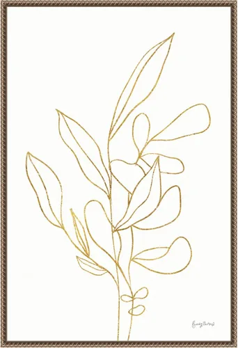 Vista 8 de Amanti Art Lienzo enmarcado para pared, 16 x 23 pulgadas, diseño floral enraizado V dorado por Becky Thorns, arte de lienzo enmarcado
