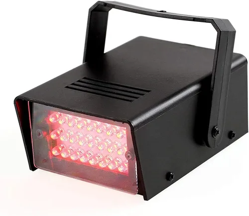 Vista 9 de LH Mini Luz Estroboscópica Roja de Escenario, Luces Estroboscópicas de Baile con 24 LEDs Súper Brillantes, Velocidad Ajustable, Iluminación de Flash