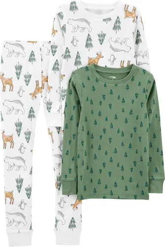 Vista 18 de Simple Joys by Carter's Conjunto de pijama de algodón ajustado de 3 piezas para bebé