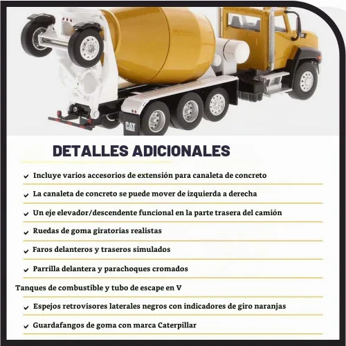 Vista 5 de Mezclador de hormigón Caterpillar CT660 McNeilus Bridgemaster 1:64 Diecast Masters - 85632 - Juega y colecciona