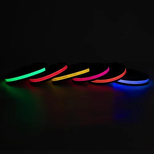 Vista 8 de Collar de perro recargable con luces LED para la noche, collar de perro que brilla en la oscuridad, impermeable, collar ajustable con luz
