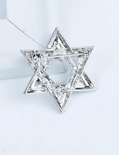 Vista 7 de Broche de estrella de David con diamantes de imitación y estrella de David, broche de solapa espiritual