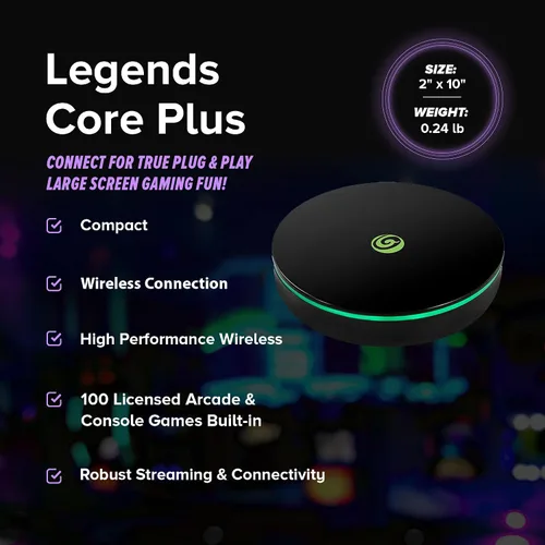 Vista 4 de Legends Core Plus, Plug And Play Arcade Game Console, Home Arcade, Classic Retro Video Games, 100 Licensed Genre-Defining Arcade & Console
