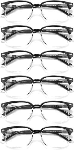 Vista 8 de NOVIVON Reading Glasses for Women, Reading glasses men, Blue Light Blocking Readers, Computer eye glasses, Cheaters *Paquete A1 6 Multicolor
