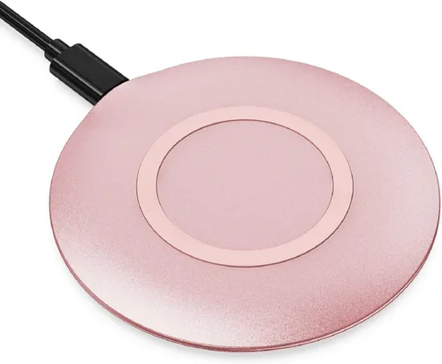 Vista 2 de Cargador inalámbrico de 15 W rosa rápido compatible con T-Mobile REVVL 7 PRO 5G, almohadilla de carga delgada de carga rápida