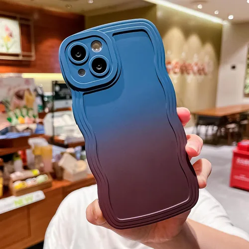 Vista 2 de Funda para iPhone 7/8, funda divertida para iPhone, linda funda Kawaii rizada con forma de marco de TPU suave a prueba de golpes, funda protectora