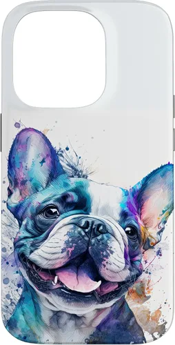 Vista 17 de Cute Frenchie Watercolor Splash Frenchie Puppy Case for iPhone 17