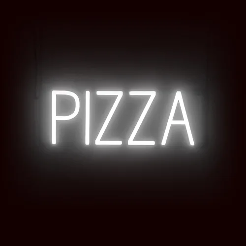 Vista 37 de SpellBrite Cartel PIZZA Letrero relacionado con pizza con aspecto de neón, fuente de luz LED azul 17.6 x 6.3 pulgadas Ultra-Bright