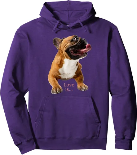 Vista 9 de Fawn - Camiseta de Bulldog francés con capucha para mamá, papá, perro, cachorro, Negro