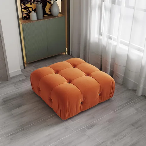 Vista 20 de Sofá modular seccional, sofá de terciopelo, asiento medio, beige