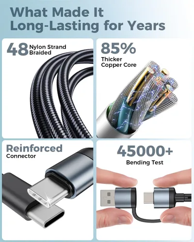 Vista 9 de Esenciales de viaje para cargador de Apple Watch, cable de carga múltiple para iPhone 17, cable USB C para iWatch, Car Cruise RV Camping Essentials